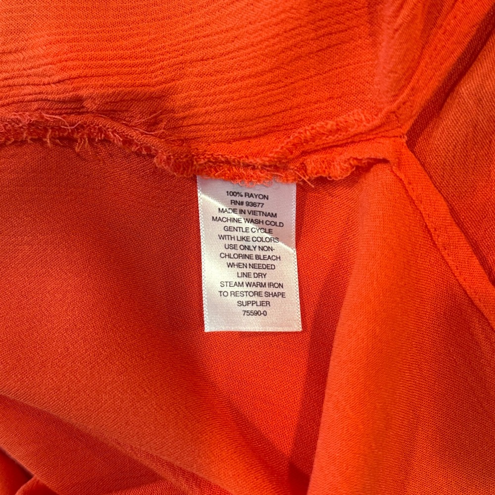 a.n.a. A New Approach Orange V Neck Strappy Back Sleeveless Tunic Top M - Picture 9 of 11